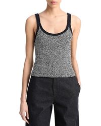 Vince - Textured Micro Stripe Tank - Lyst