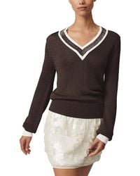 Reiss - Courtney Beaded V Neck Sweater - Lyst