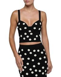 L'Agence - Tula Polka Dot Knit Bra Top - Lyst