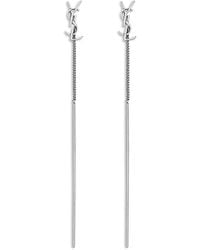 Saint Laurent - Cassandre Threader Earrings - Lyst