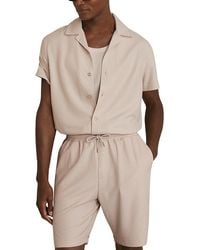 Reiss - Warwick Short Sleeved Textured Cuban Regular Fit Button Down Shirt - Lyst