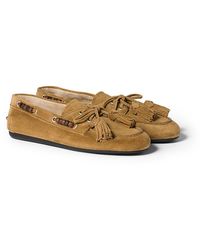 Miu Miu - Mocassini Suede Loafer Flats - Lyst