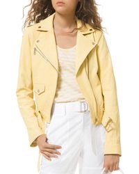 michael kors purple leather jacket