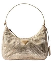 Prada - Re-Edition 2005 Mini Crystal-Studded Satin Bag - Lyst