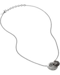 John Hardy - Sterling Silver Classic Chain Black Sapphire & Black Spinel Intertwined Disc Pendant Necklace - Lyst