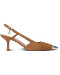Maje - Metallic Toe Suede Pumps - Lyst