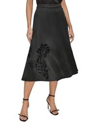 Donna Karan - Embellished Satin Midi Skirt - Lyst