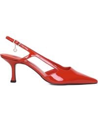 Maje - Pointed Toe Patent Leather Slingback Pumps - Lyst
