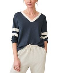 Faherty - Slub Varsity V Neck Top - Lyst