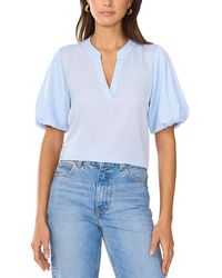Vince Camuto - Split Neck Puff Sleeve Top - Lyst