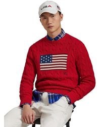 Polo Ralph Lauren - Cable Knit Flag Sweater - Lyst