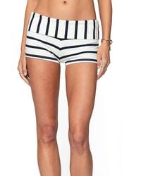 Edikted - Lorenza Striped Fold Over Shorts - Lyst