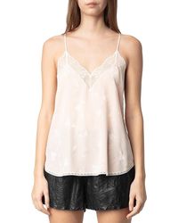 Zadig & Voltaire - Christy Silk Flash Heart Camisole - Lyst