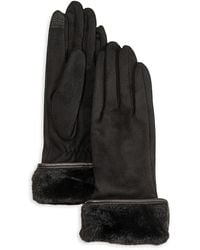 Echo - Faux Fur Cuff Stretch Tech Gloves - Lyst