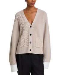 3.1 Phillip Lim - Cable Knit V Neck Boyfriend Cardigan - Lyst