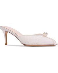 Black Suede Studio - Pearl Mesh Slipper Pumps - Lyst