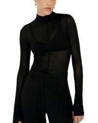 MARCELLA - Alicia Sheer Turtleneck Top - Lyst