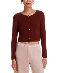 Leset - Pointelle Crop Cardigan - Lyst