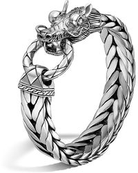 John Hardy - Naga Dragon Head Bracelet On Fishtail Chain - Lyst