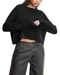 GOOD AMERICAN - Cropped Crewneck Sweatshirt - Lyst