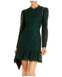 aqua collared lace shift dress