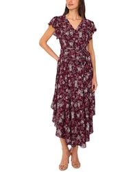 Vince Camuto - V-neck Flutter-sleeve Maxi Dress - Lyst