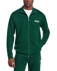 BOSS - Ease Cotton Logo Print Full Zip Jacket Regular Fit - Lyst