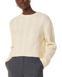 Whistles - Cable Detail Crewneck Knit Sweater - Lyst