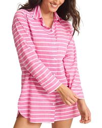 Tommy Bahama - Coastline Stripe Boyfriend Shirt Swim Cover-Up - Lyst