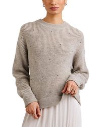 Bella Dahl - Beaded Crewneck Sweater - Lyst