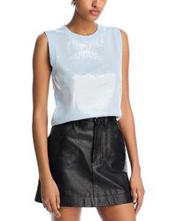 Aqua - Sequin Sweater Tank - Lyst