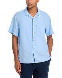 Solid - Linen Short Sleeve Button Up Shirt - Lyst