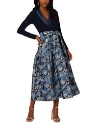 Adrianna Papell - Jersey Jacquard Tuxedo Dress - Lyst