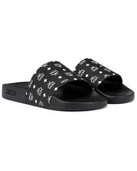 MCM - Monogram Print Rubber Slides - Lyst