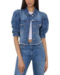 Alice + Olivia - Lana Puff Sleeve Denim Jacket - Lyst