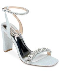 badgley mischka women's clair embellished block heel sandals
