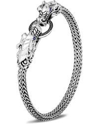 John Hardy Sterling Silver Legends Naga Blue Sapphire Double Dragon Chain Bracelet - Metallic