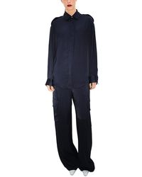 Agolde - Shara Satin Wide Leg Cargo Pants - Lyst