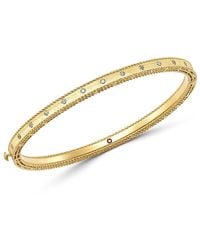 Roberto Coin - 18K Princess Diamond Hinged Bangle Bracelet - Lyst