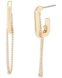 AllSaints - Swag Chain Hexagon Huggie Hoop Earrings - Lyst