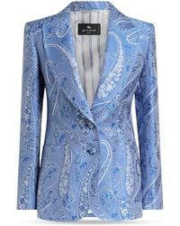 Etro - Fitted Jacket With Peak Lapel - Lyst
