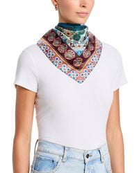 Johnny Was - Descanso Silk Square Floral Scarf - Lyst