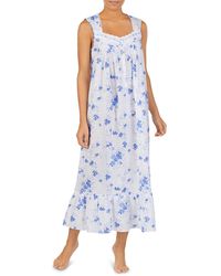 Eileen West Ballet Woven Lawn Cotton Short Sleeve Nightgown - Blue