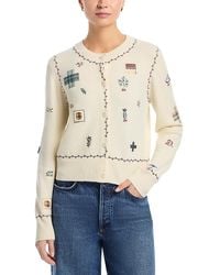Sea - Claira Emb Wool Knit Cardigan - Lyst