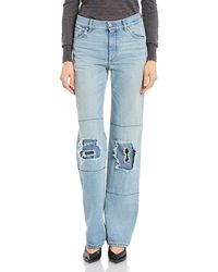 Stella McCartney - Distressed Patch Straight Jeans - Lyst