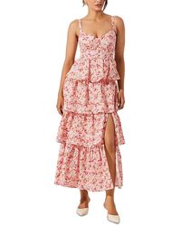Astr Florentina Floral Print Smocked Dress | Lyst