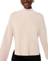 Whistles - Side Split Wool Blend Mock Neck Knit Sweater - Lyst
