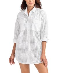 Tommy Bahama - Eyelet Boyfriend Shirt Swim Cover-Up - Lyst