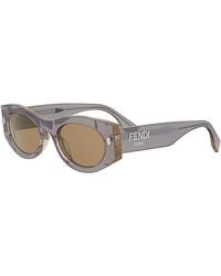 Fendi - Roma Oval Sunglasses, 52Mm - Lyst