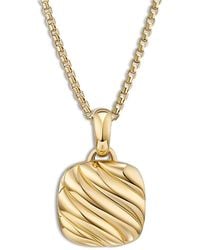David Yurman - 18K Sculptured Cable Square Locket Pendant - Lyst